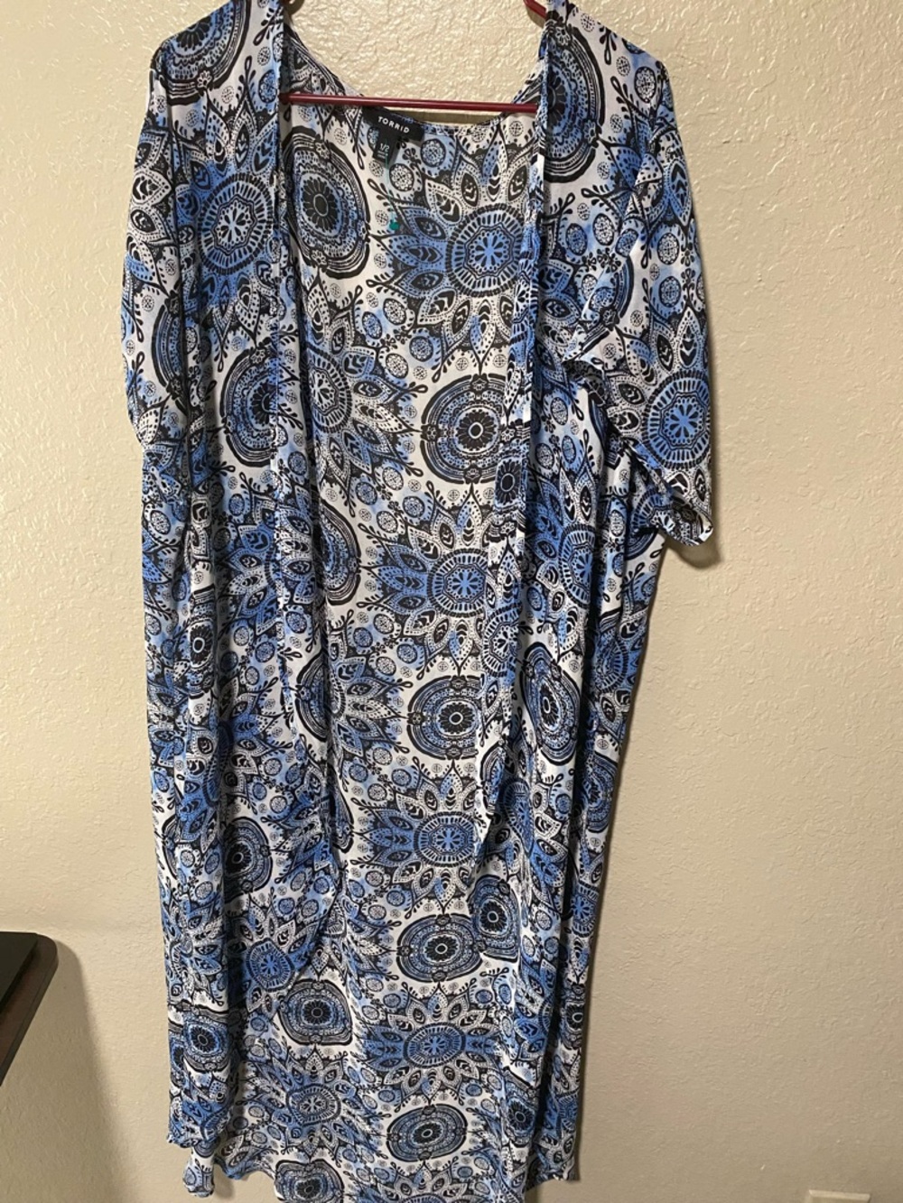 Torrid 1/2 Blue & White Floral Circle Duster